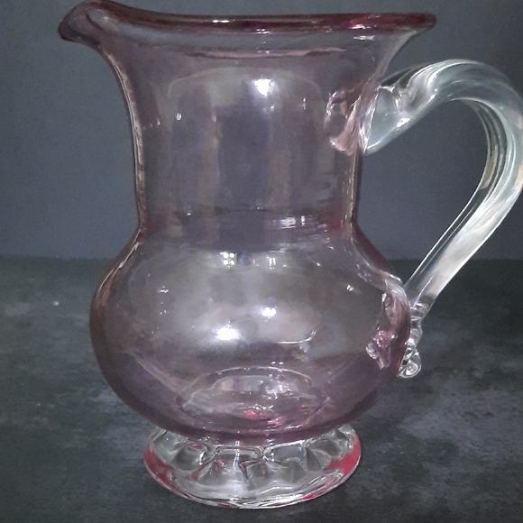 Elegant Pink Glass Pitcher - Picture 8 of 8